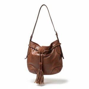 DKNY Brown Leather Hobo Bag with Tassel